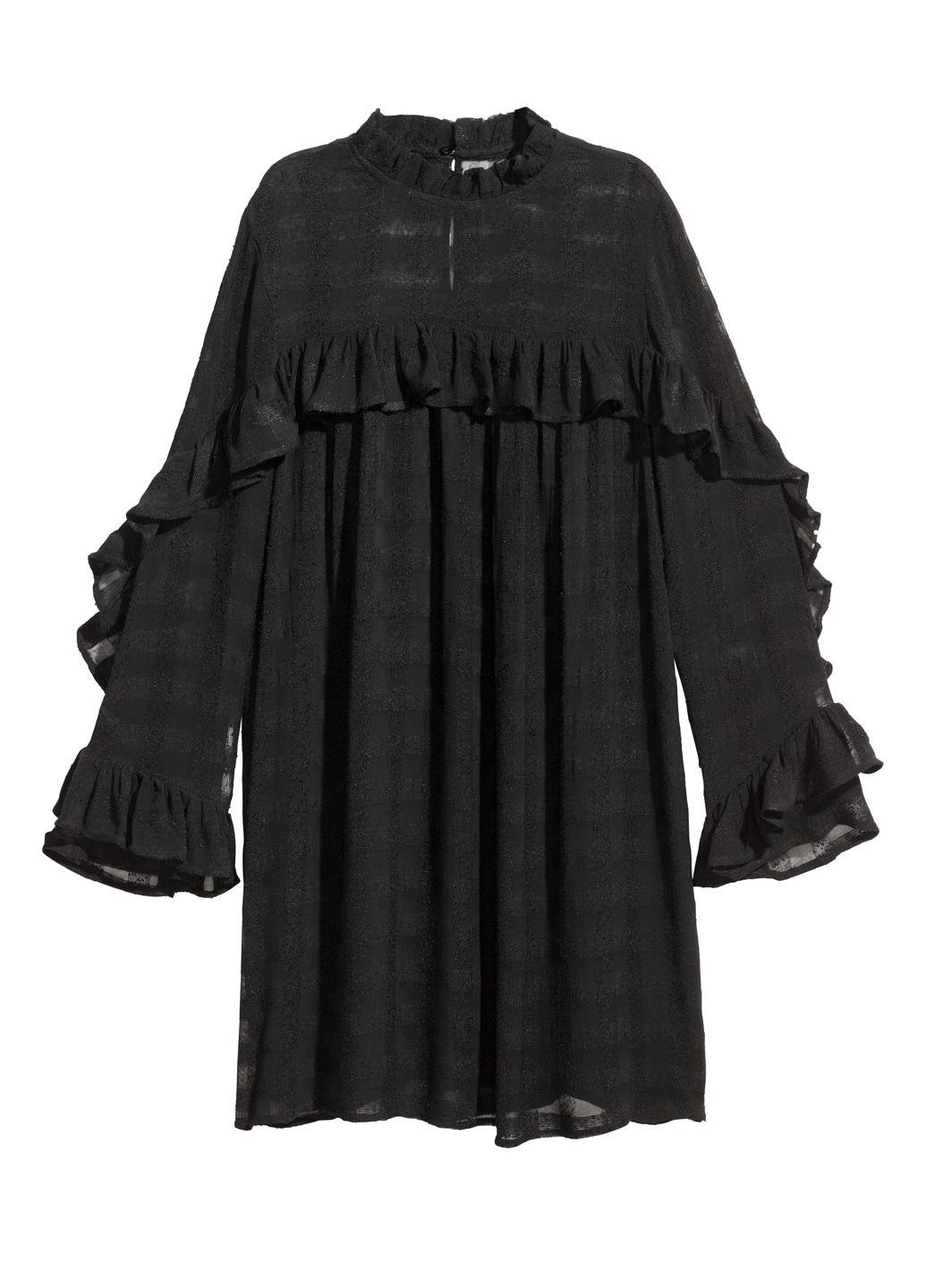 Чорна кежуал сукня кльош H&M метелики