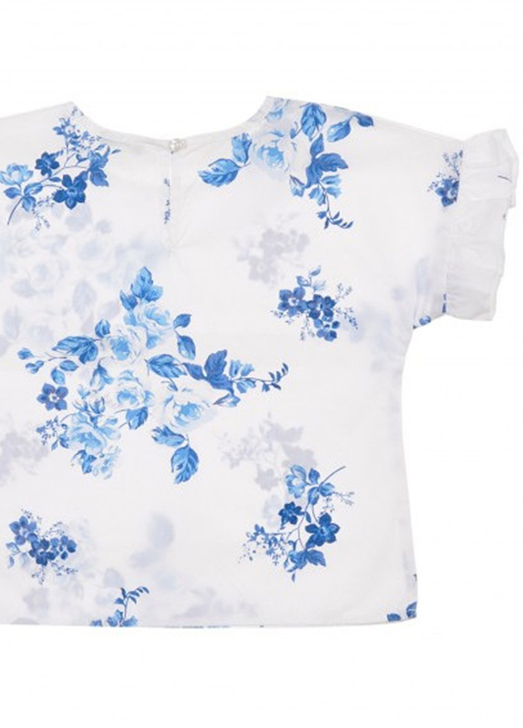 Белая цветочной расцветки блузка United Colors of Benetton летняя