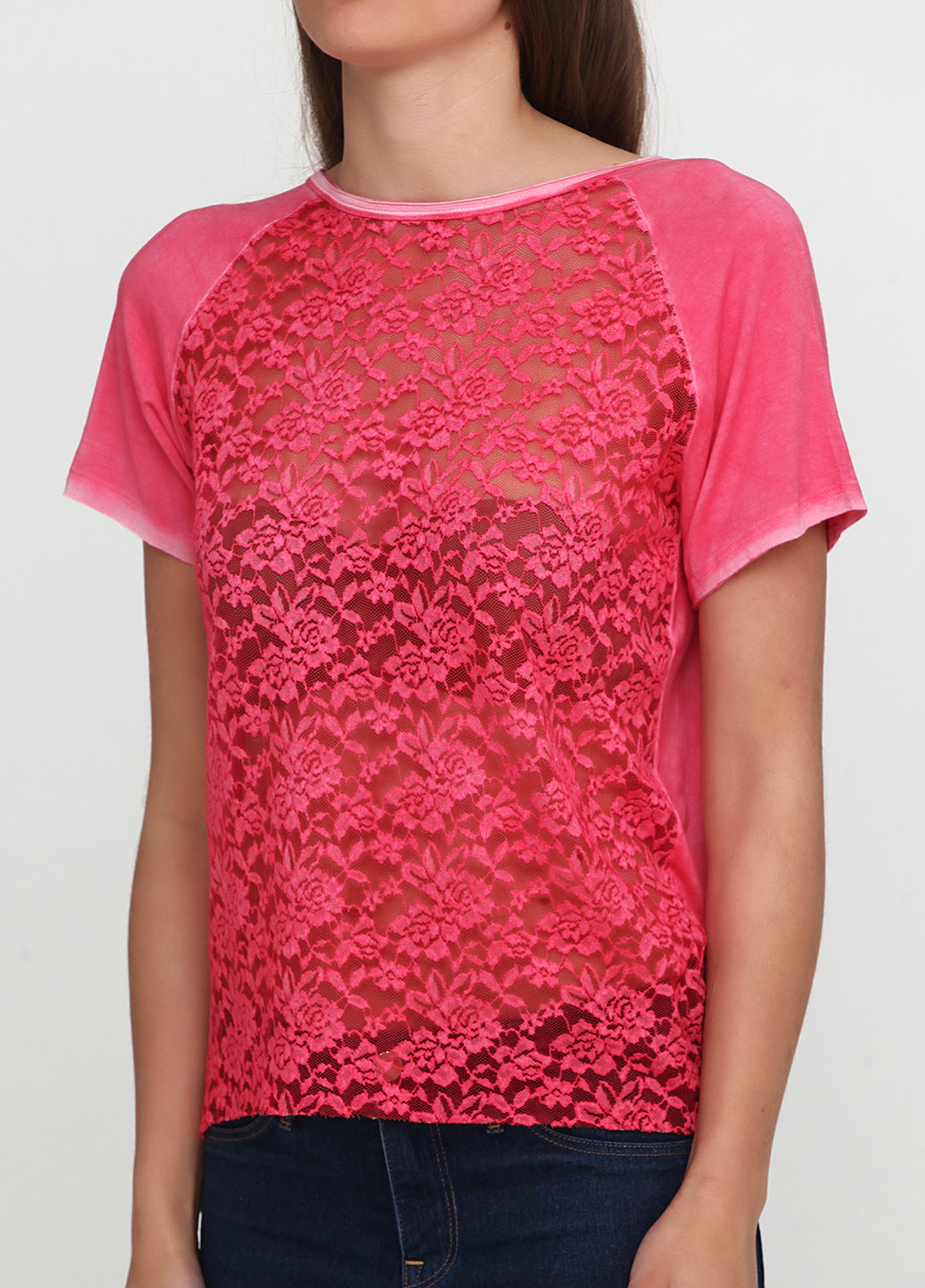 Темно-рожева літня футболка Look