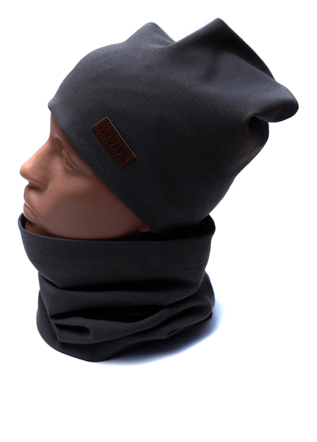 Графітовий демісезонний комплект (шапка, шарф-сніг) ArDoMi