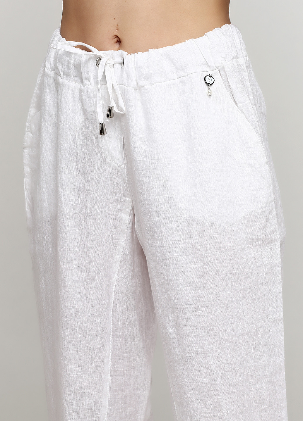 Белые кэжуал летние прямые брюки Rinascimento