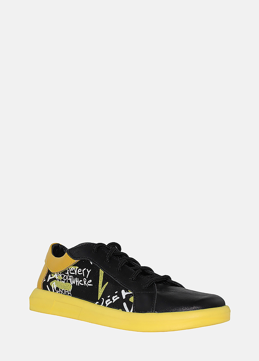 Чорні кеди rl61018 чорний-жовтий Luce di luna