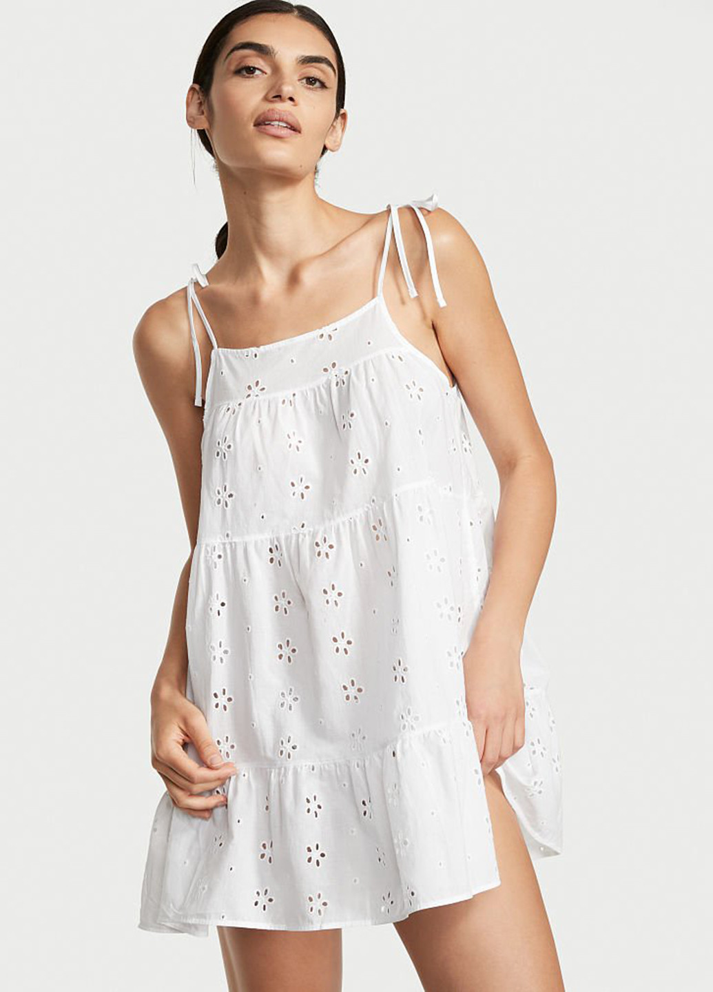 Белое кэжуал платье а-силуэт Victoria's Secret однотонное