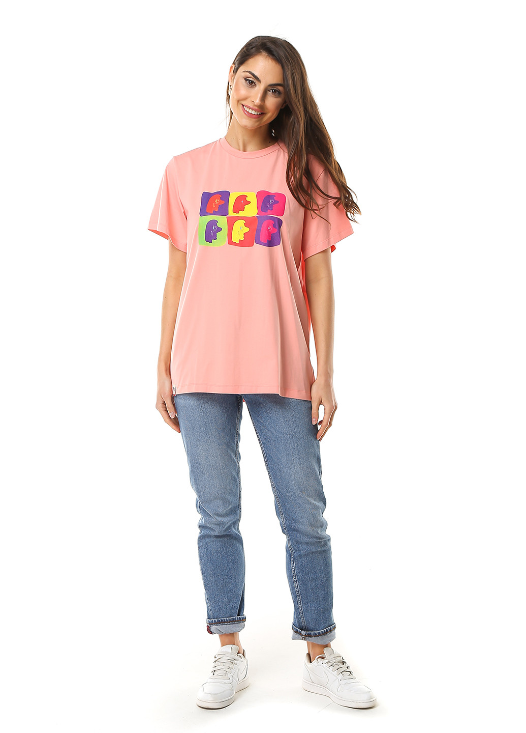 Персиковая летняя футболка YEMKI