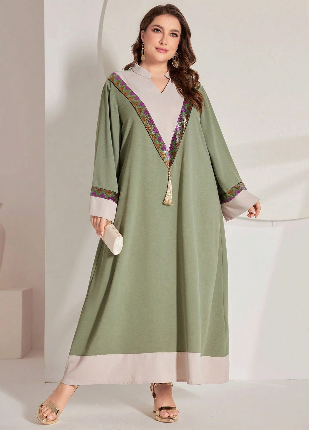 Зелена кежуал сукня а-силует SHEIN колор блок