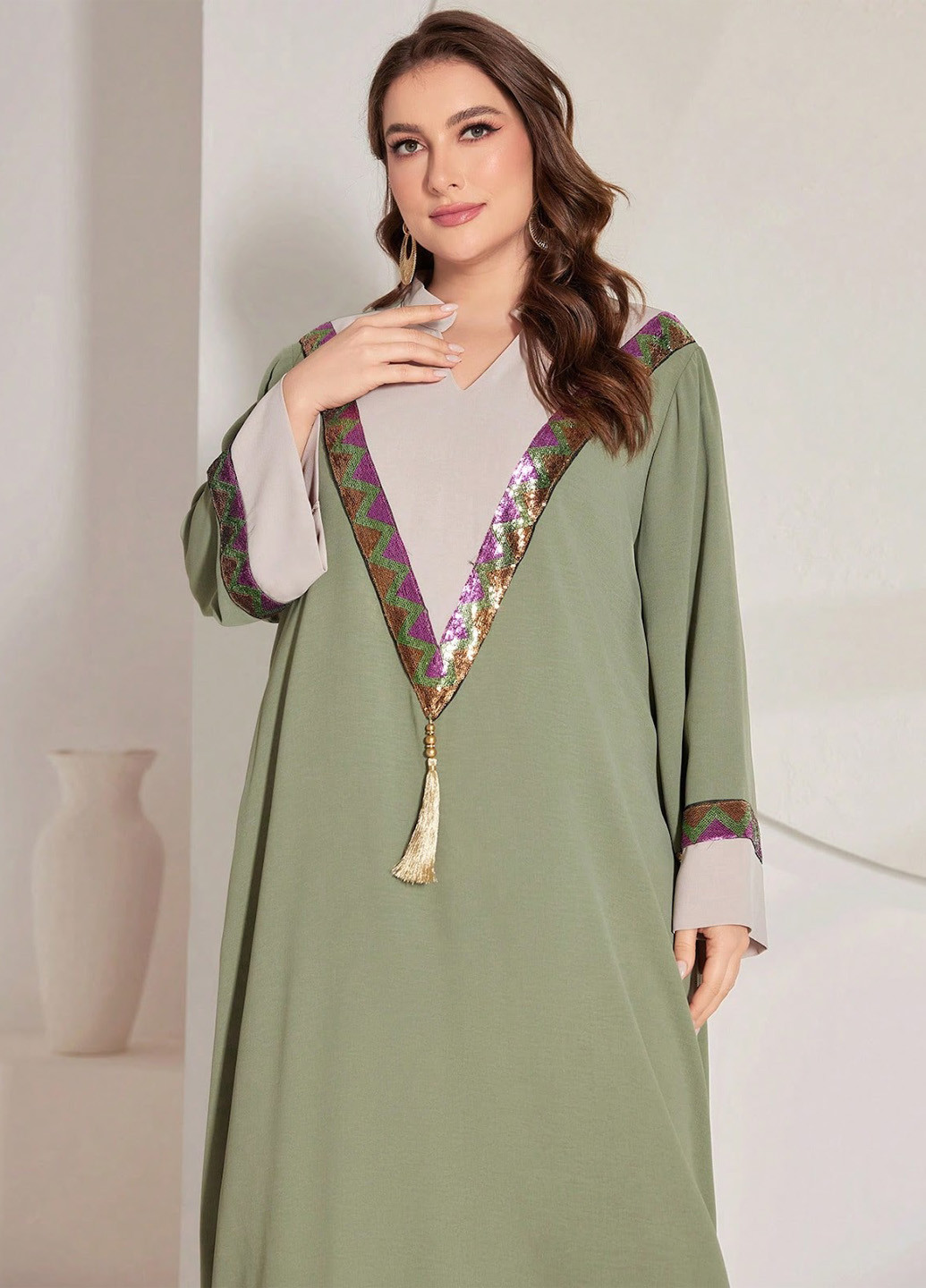 Зелена кежуал сукня а-силует SHEIN колор блок