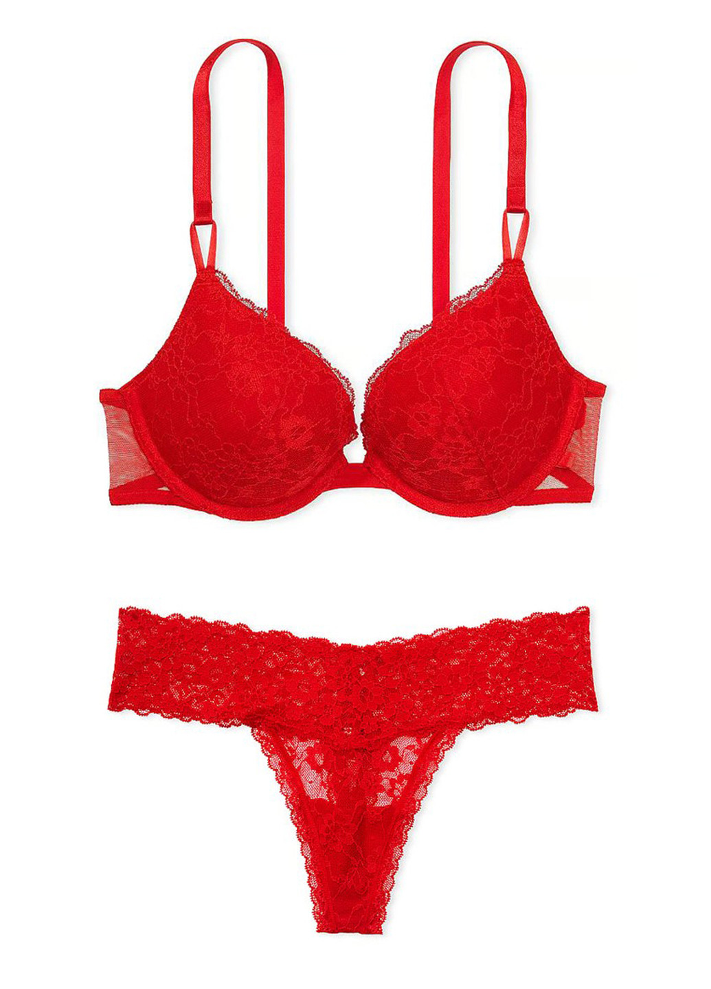 Красный демисезонный комплект (бюстгальтер, трусики) Victoria's Secret