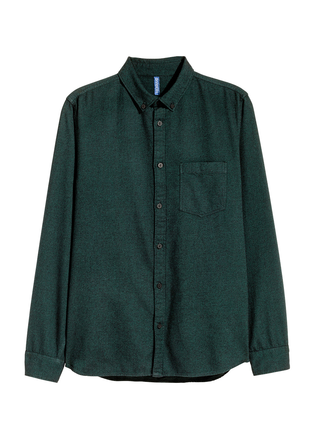 Темно-зеленая рубашка однотонная H&M