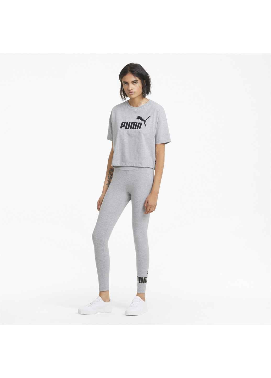 Серые демисезонные леггинсы essentials logo women's leggings Puma