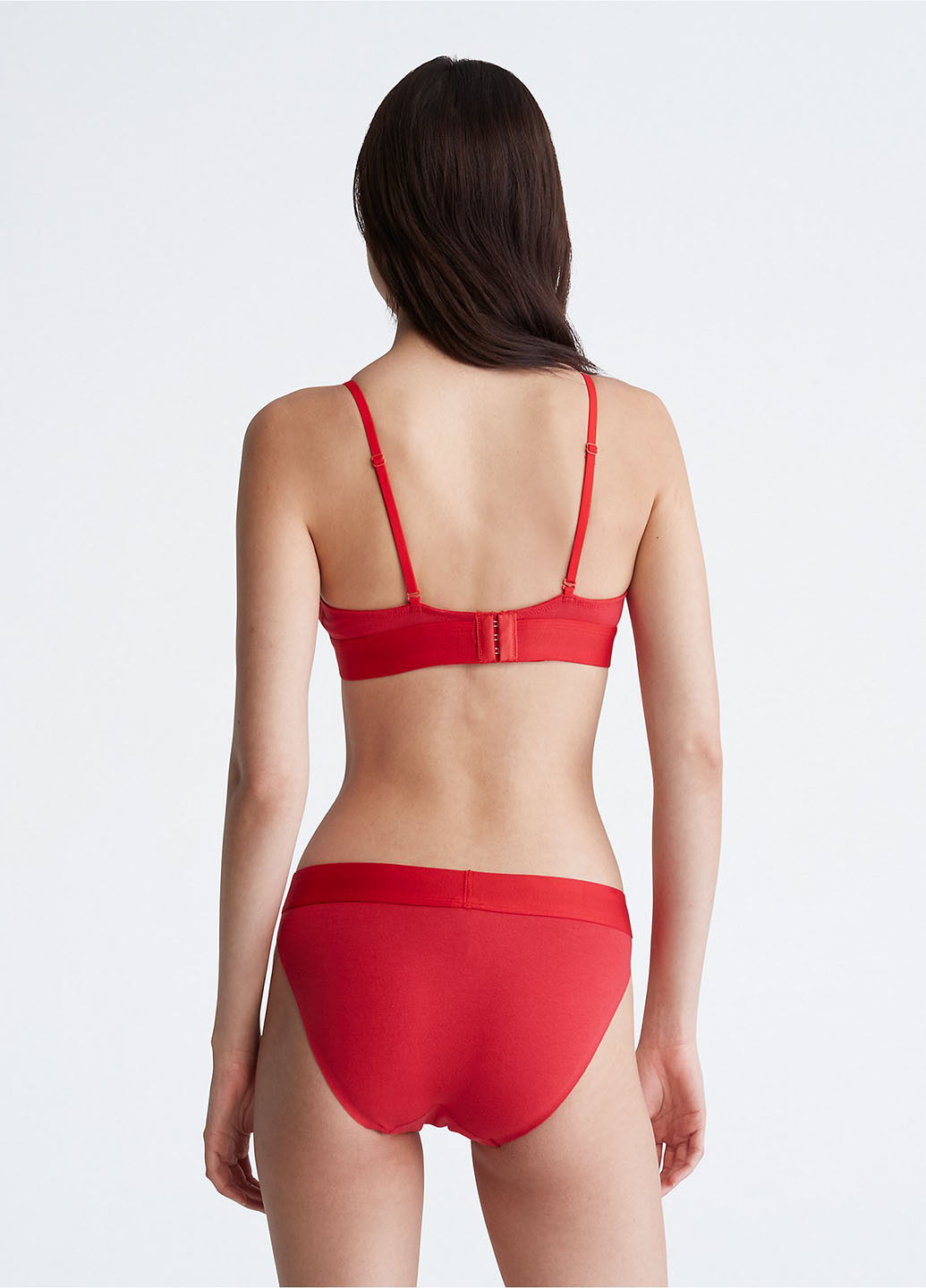 Червоний бралетт бюстгальтер Calvin Klein без кісточок трикотаж, бавовна