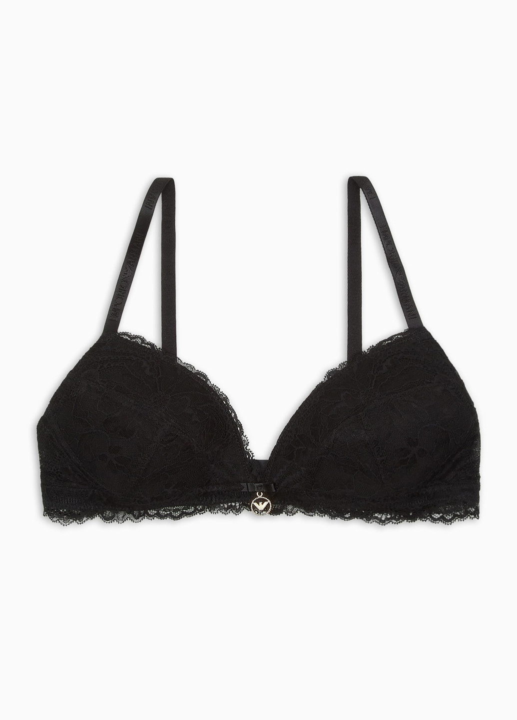 Чёрный бюстгальтер Emporio Armani без косточек полиамид