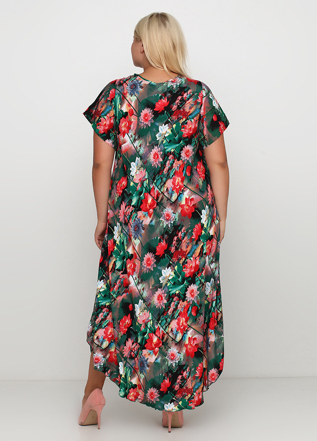 Зеленое кэжуал платье Saimeiqi с цветочным принтом