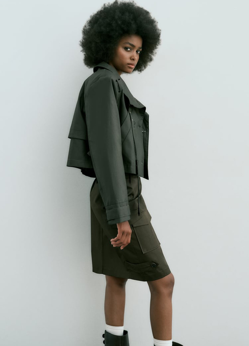 Зеленая демисезонная куртка Zara