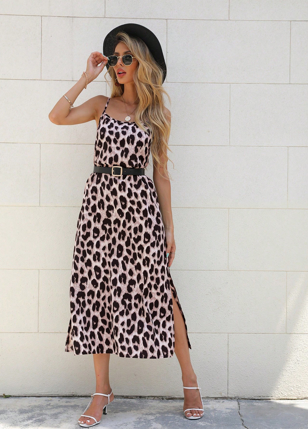 Рожева кежуал сукня а-силует SHEIN леопардовий