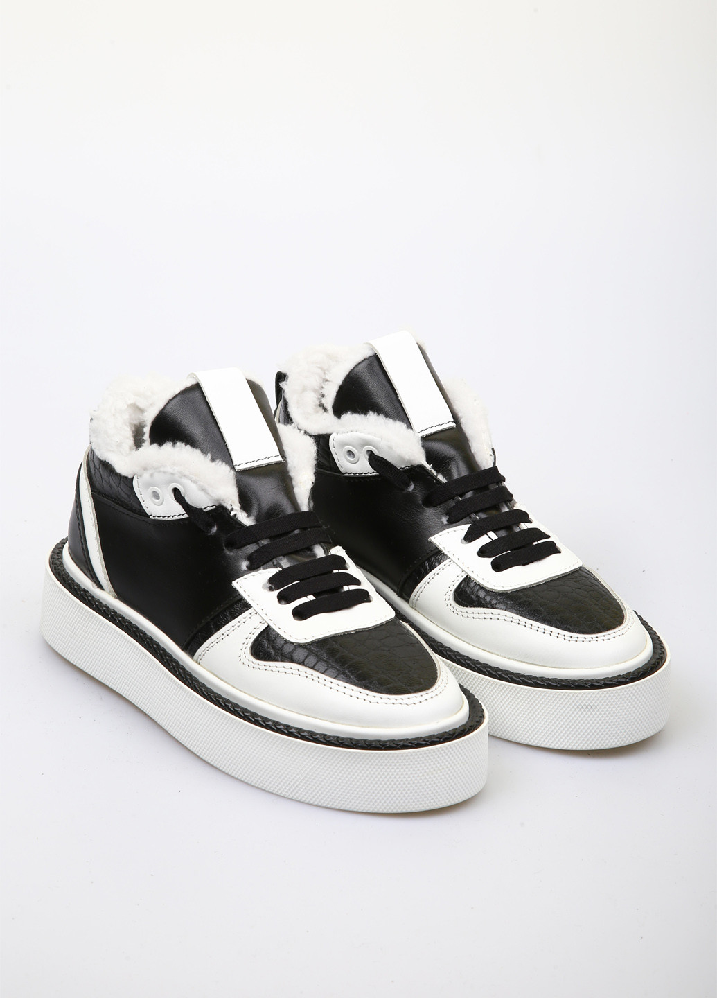 Кроссовки No Brand чёрно-белые зима (335022250)