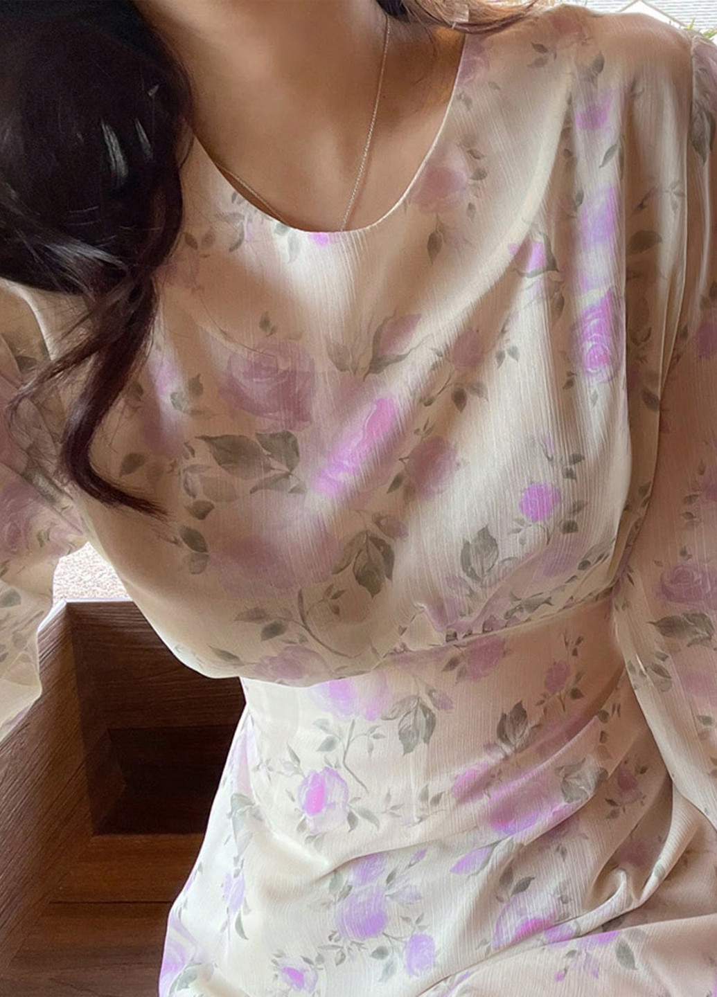 Комбинированное кэжуал платье а-силуэт SHEIN с цветочным принтом