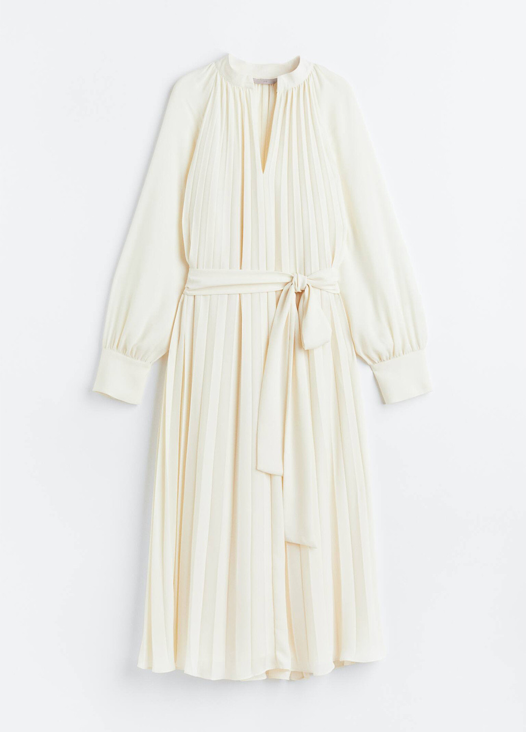 Кремова кежуал сукня плісована H&M однотонна