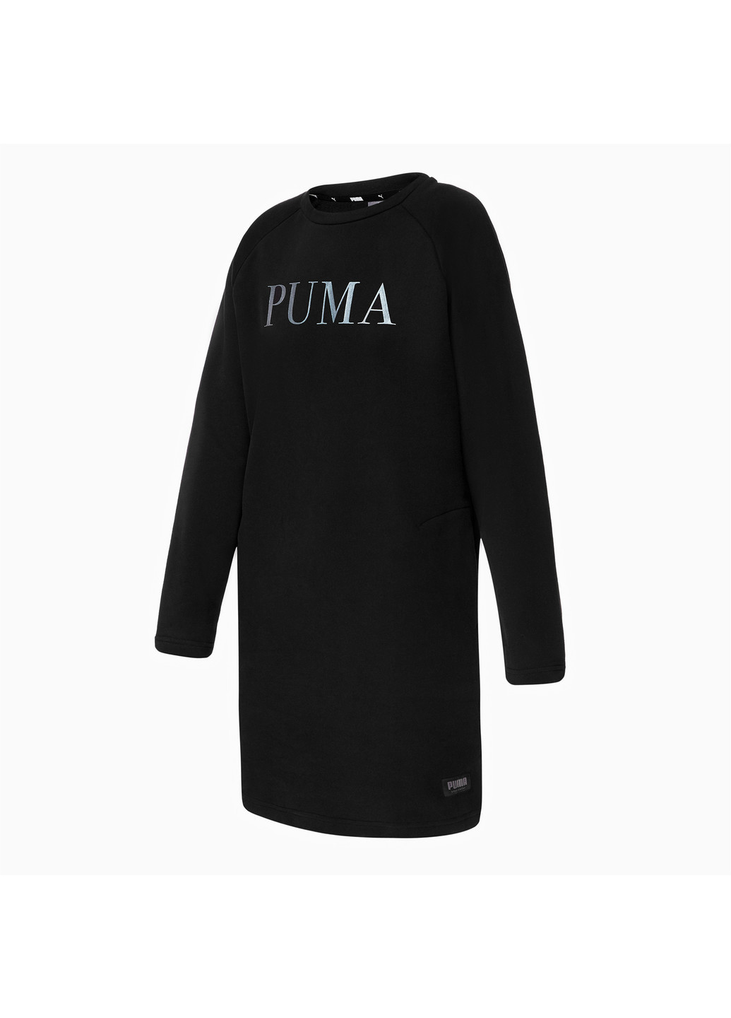 Черное спортивное платье athletics dress fl Puma однотонное