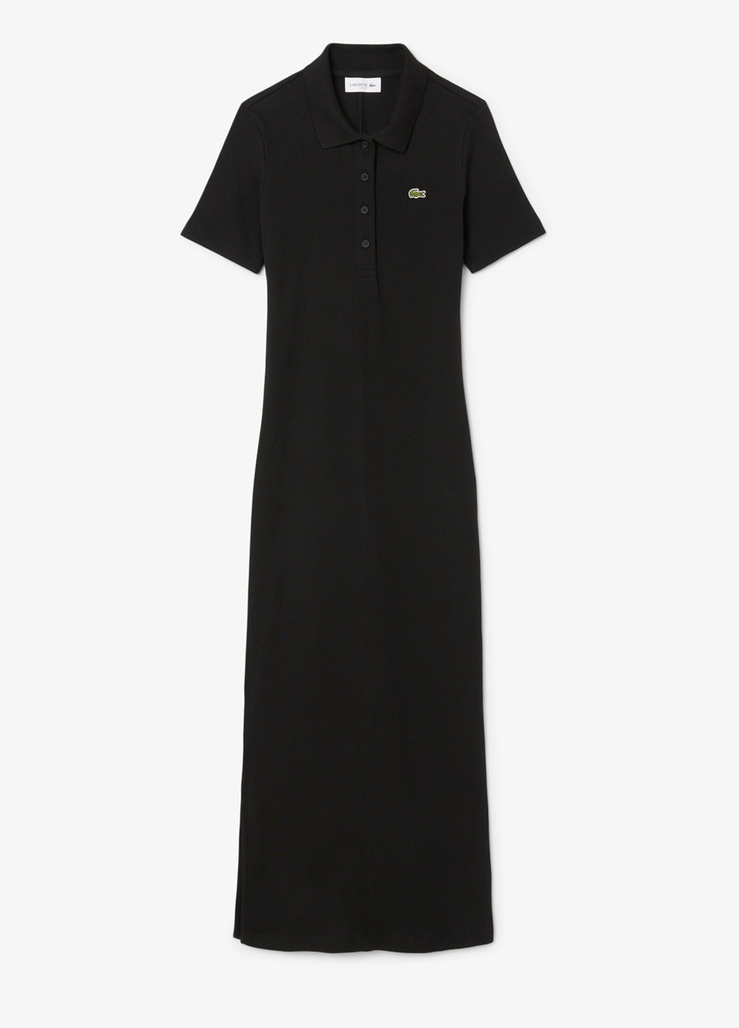 Черное кэжуал платье поло Lacoste однотонное