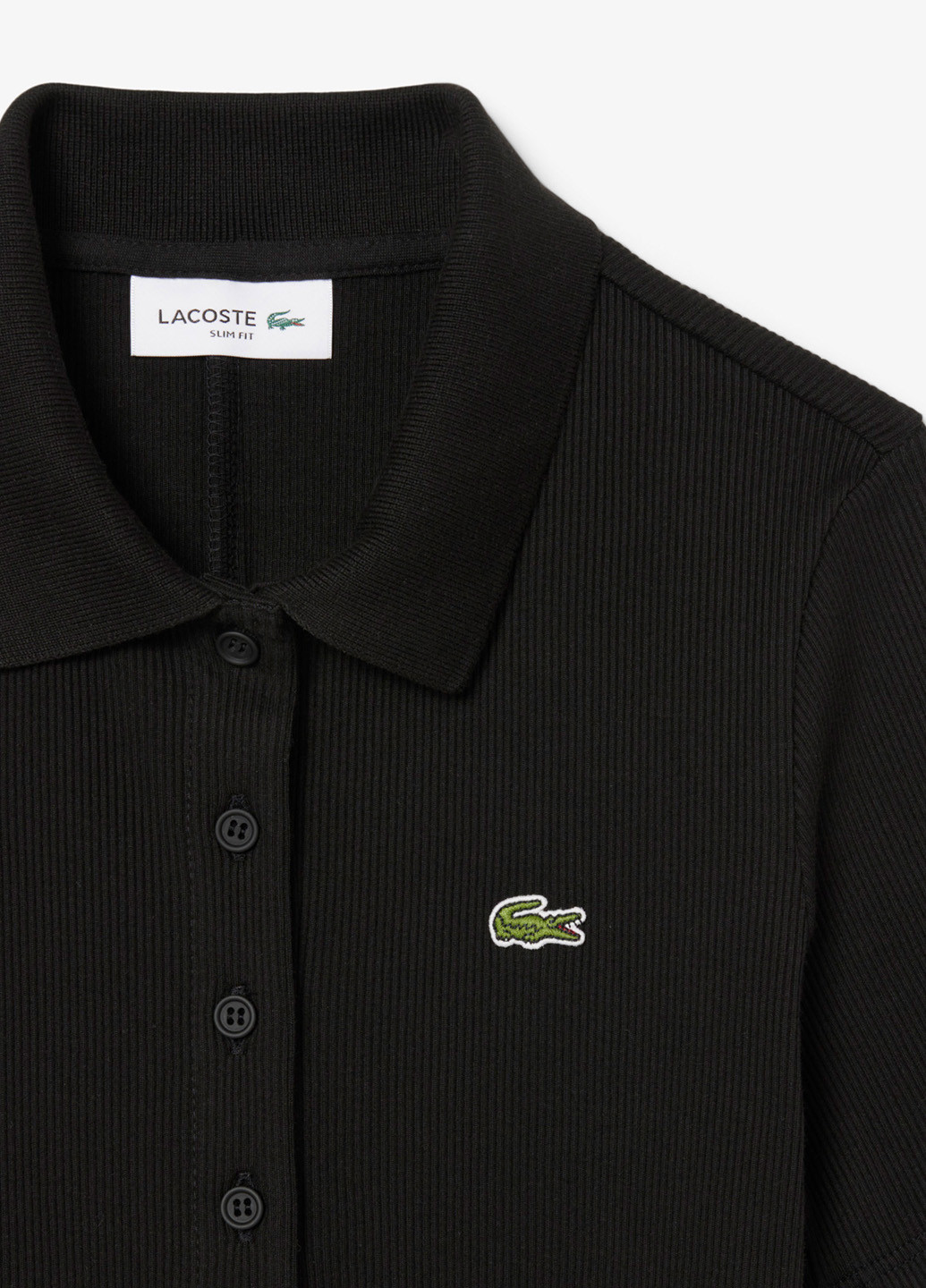 Черное кэжуал платье поло Lacoste однотонное