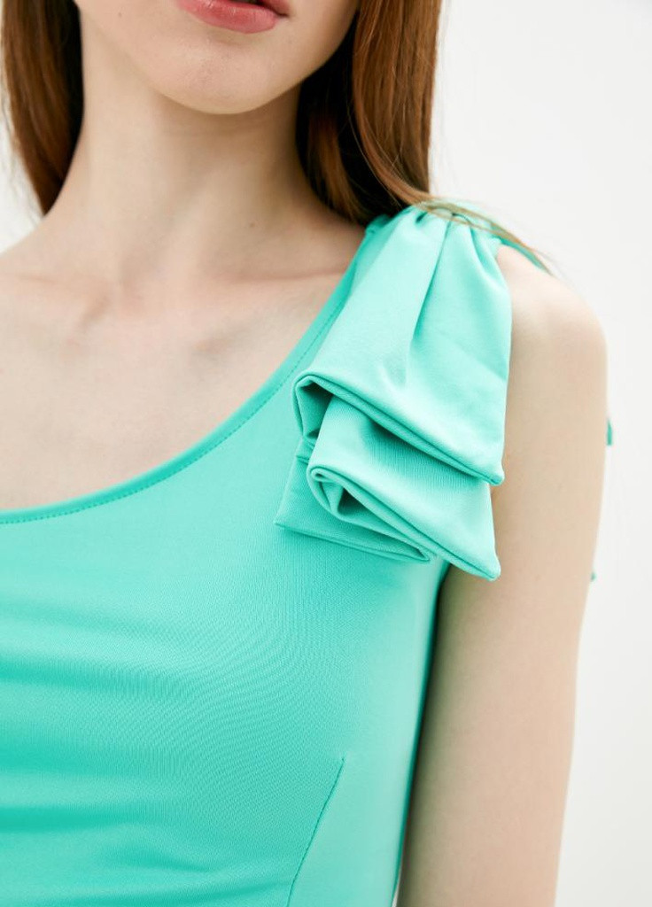 Бірюзова демісезонна жіноча блузка з бантиком jain Podium