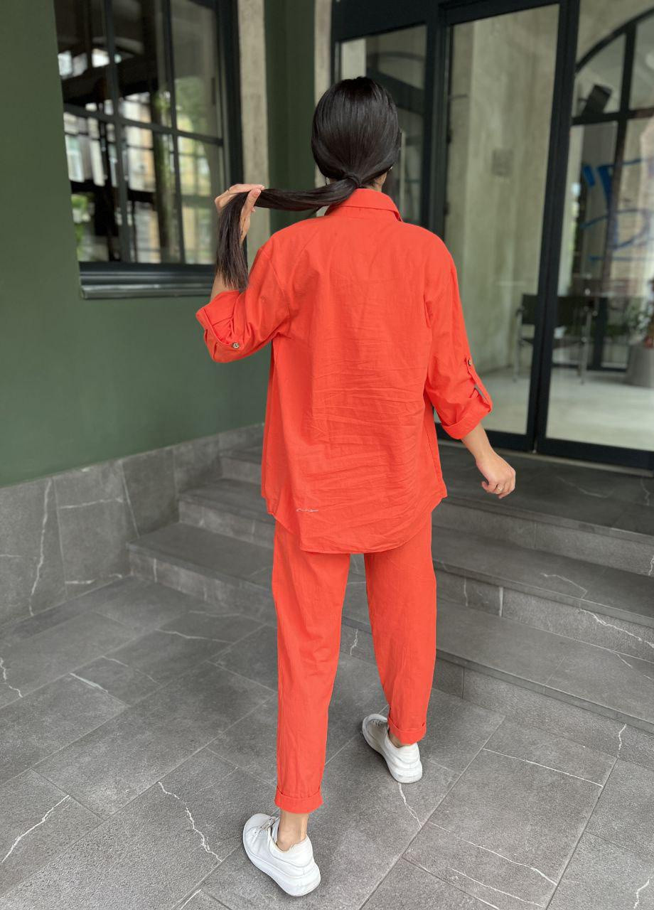 Женский костюм рубашка и брюки морковного цвета р. 46/48 362844 New Trend (255868981)