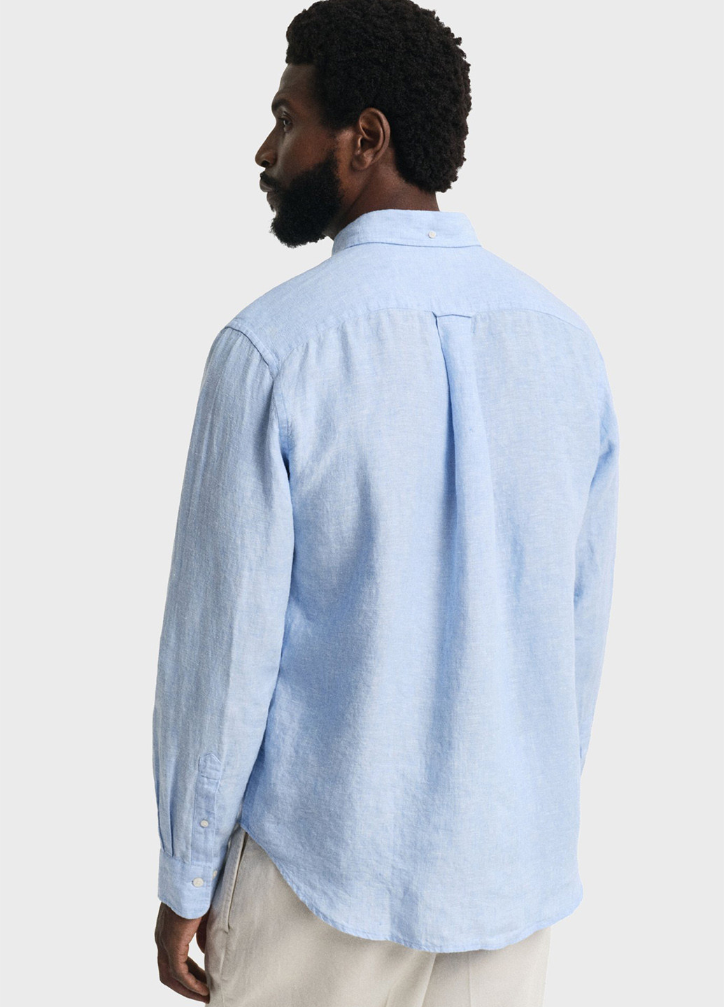 Голубой кэжуал рубашка однотонная Gant