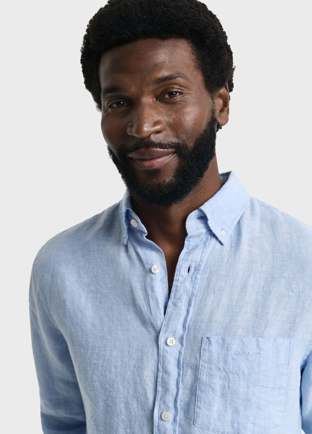 Голубой кэжуал рубашка однотонная Gant