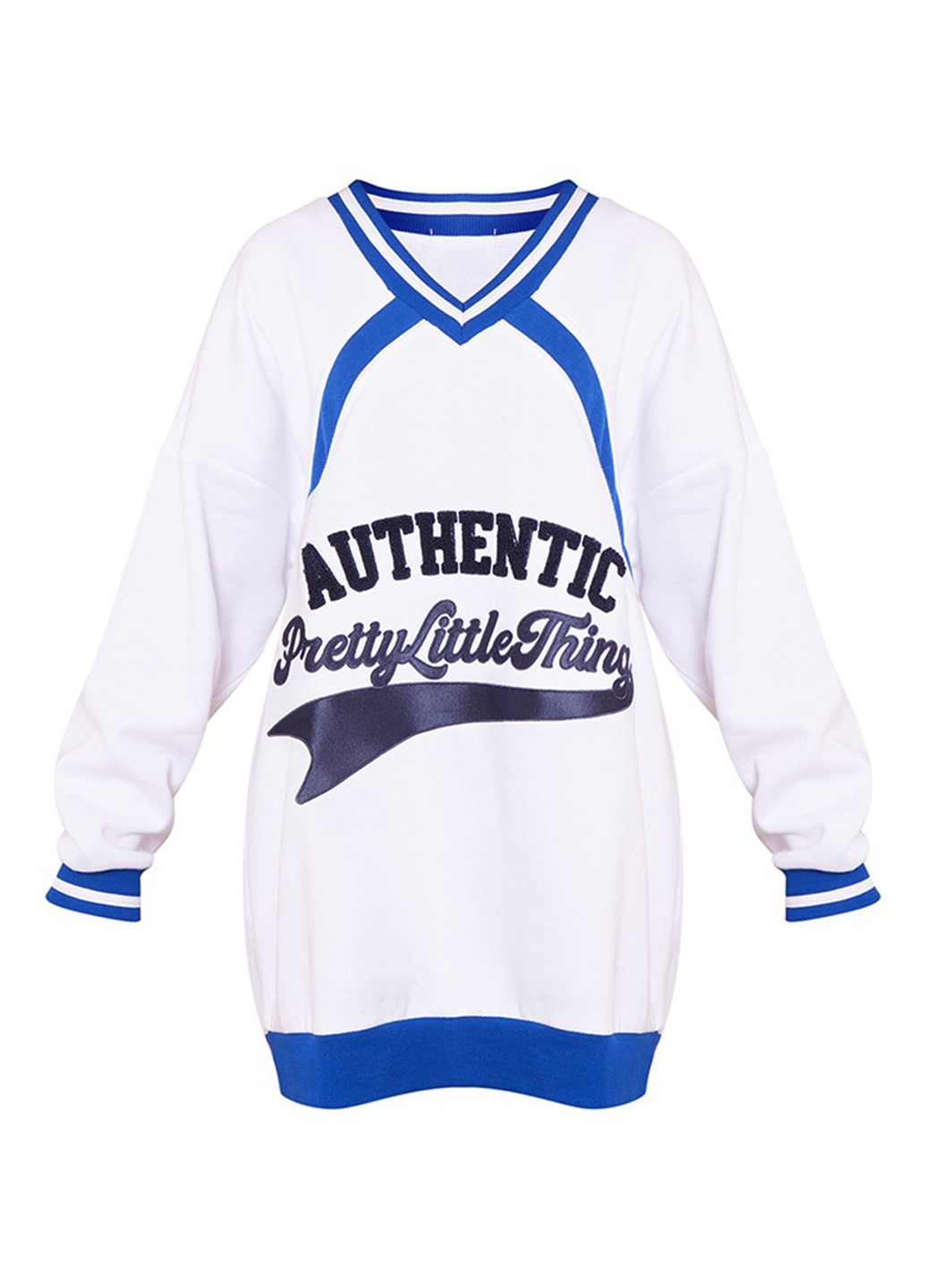 Білий кежуал, спортивна сукня сукня-світшот PrettyLittleThing однотонна