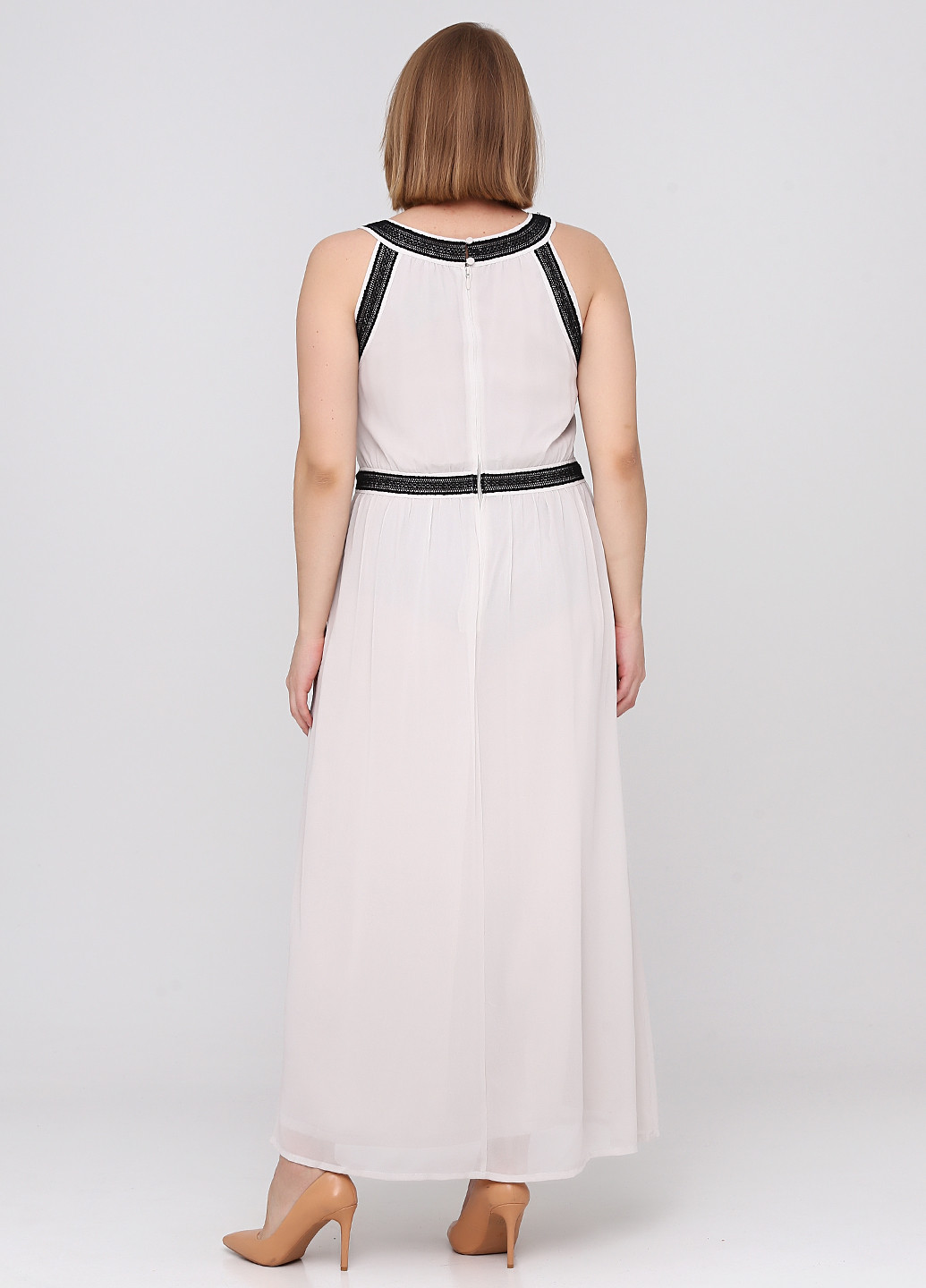 Светло-бежевое кэжуал платье в греческом стиле H&M однотонное