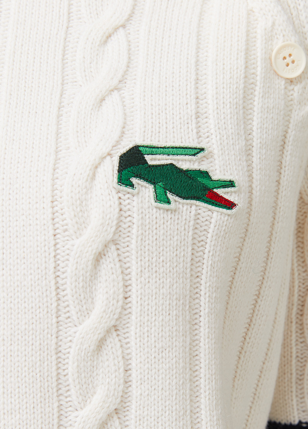 Белый демисезонный свитер Lacoste