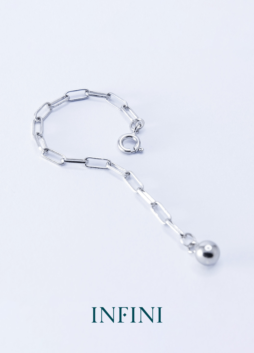 Кольцо серебряное Infini цепочка с шариком (250570278)