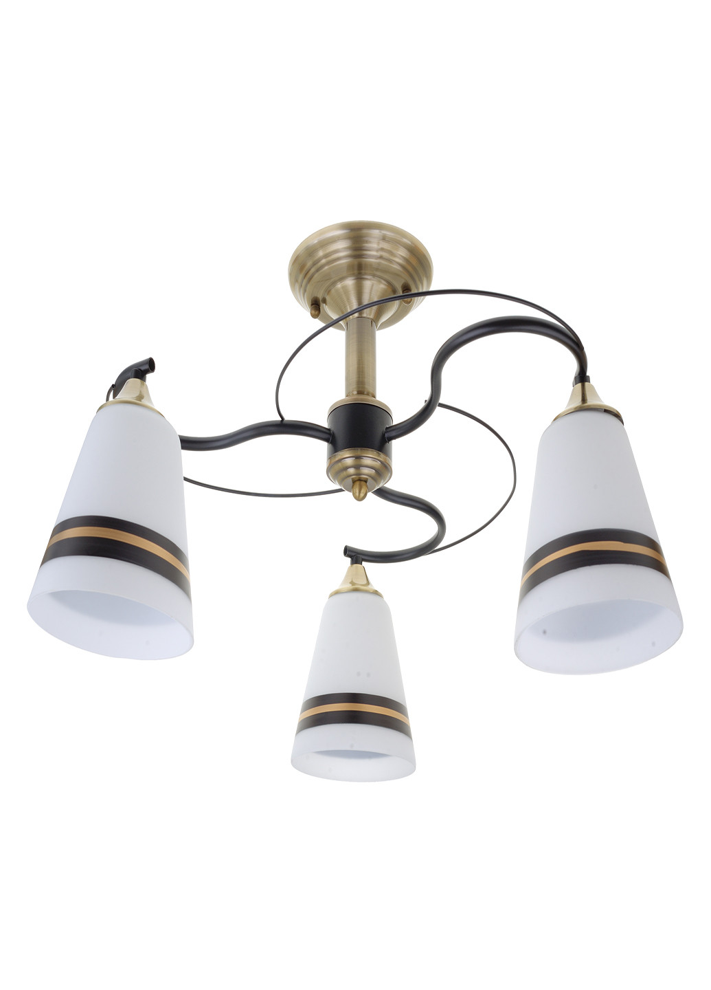 Люстра потолочная на 3 плафона LK-702S/3 E27 AB+BK Brille (220133412)