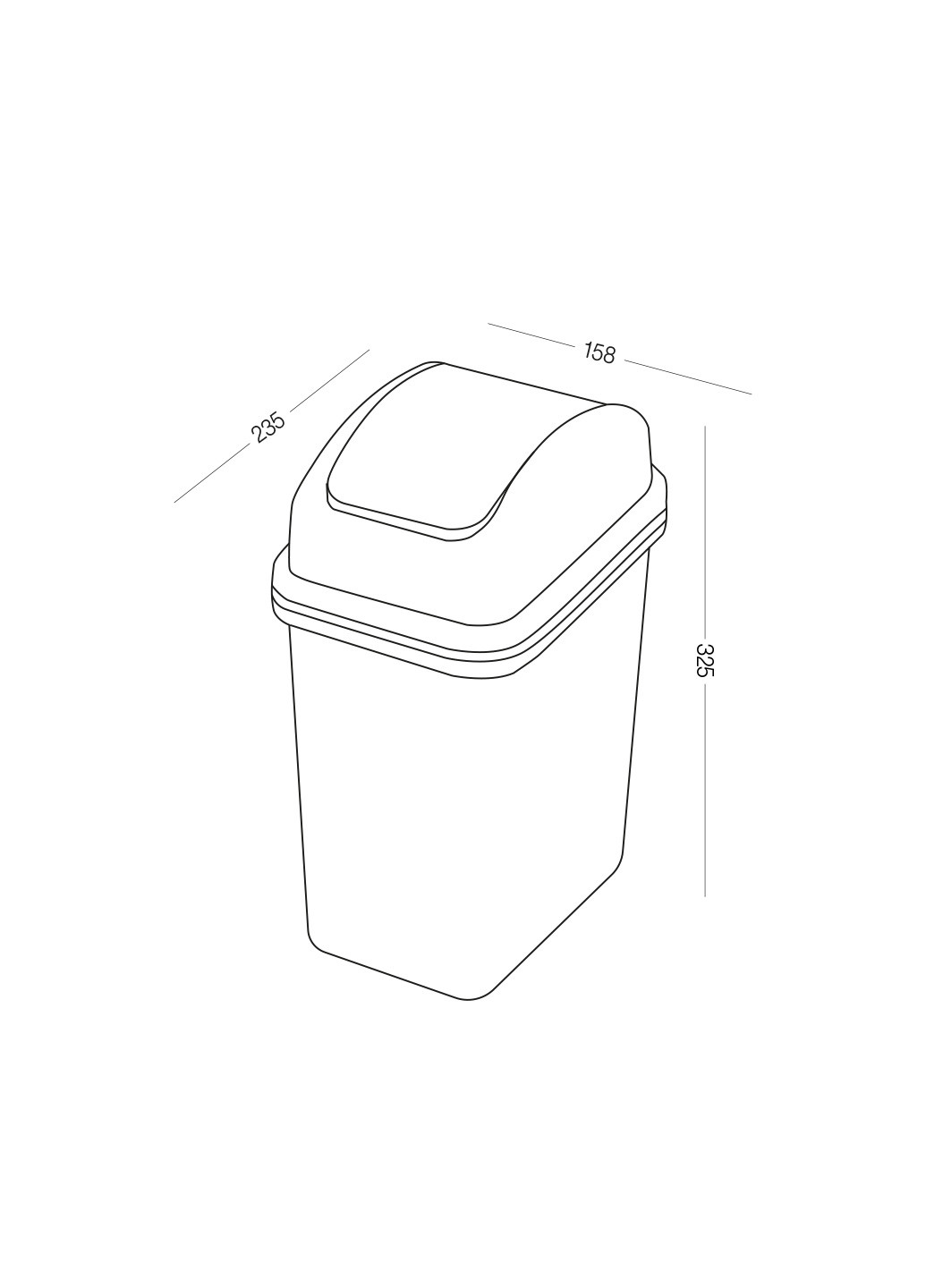 Ведро для мусора с крышкой, 6 л 23,5х15,8х32,5 см MVM (255258693)