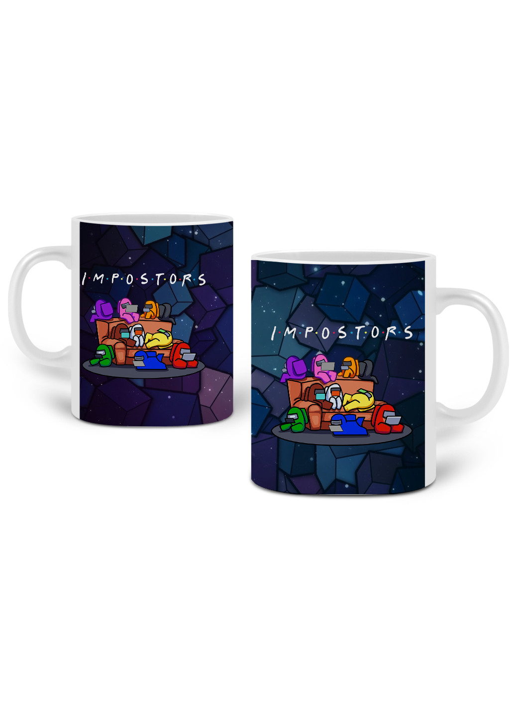 Кружка Амонг Ас Друзі Самозванці (Among Us Friends Impostors) 330 мл горнятко керамічне (20259-2427) MobiPrint (219774465)