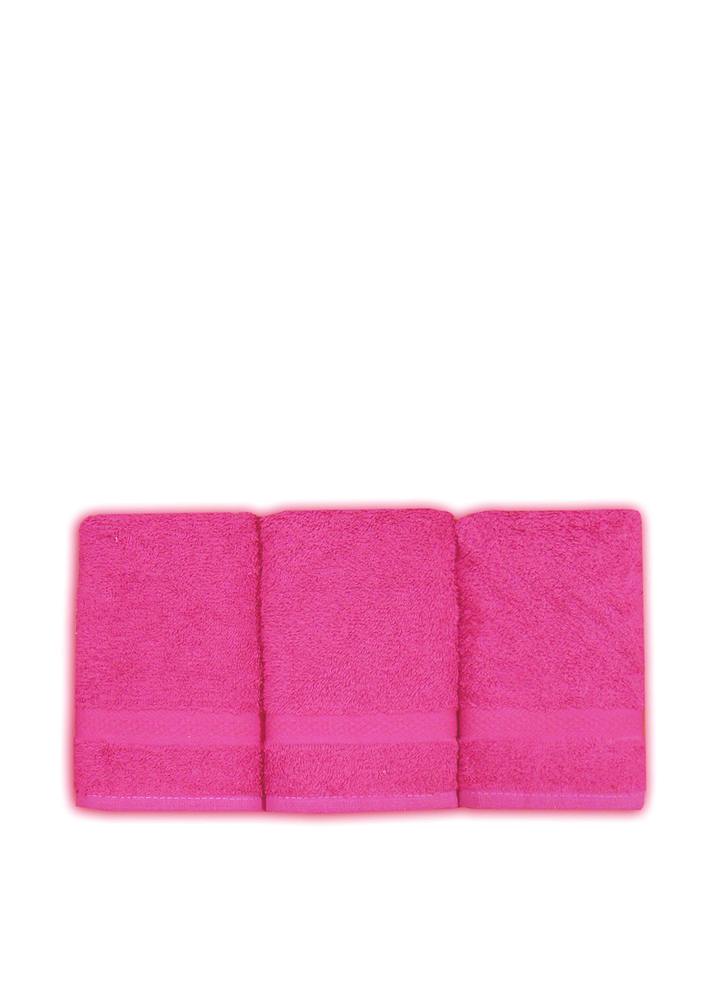 No Brand полотенце (3 шт.), 30х50 см однотонный розовый производство - Турция