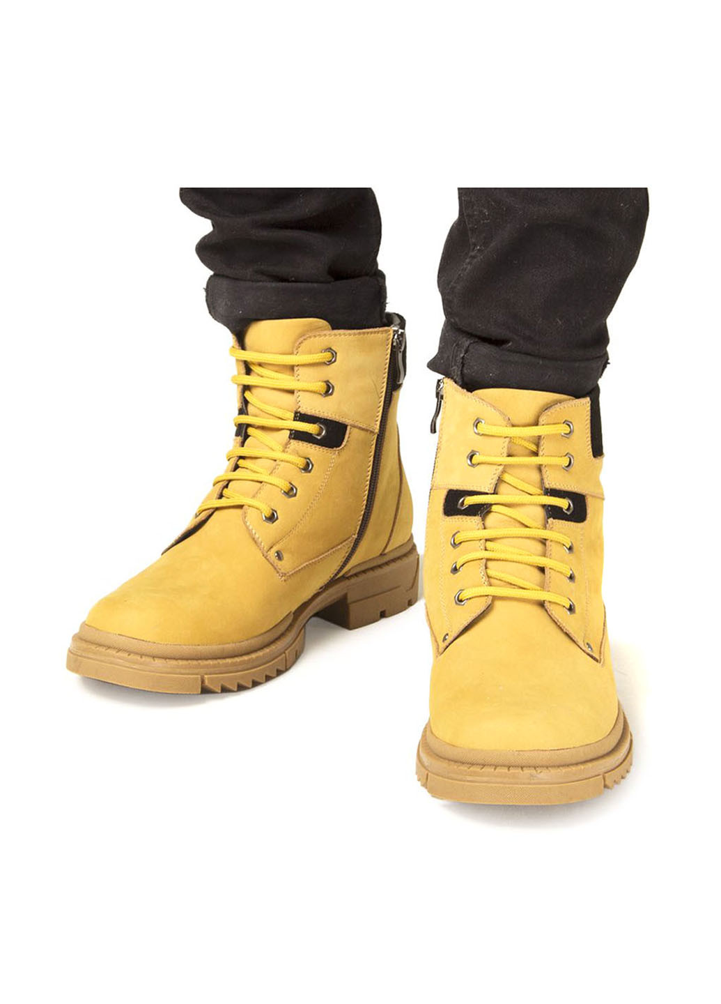 Желтые зимние ботинки тимберленды Philip Smit