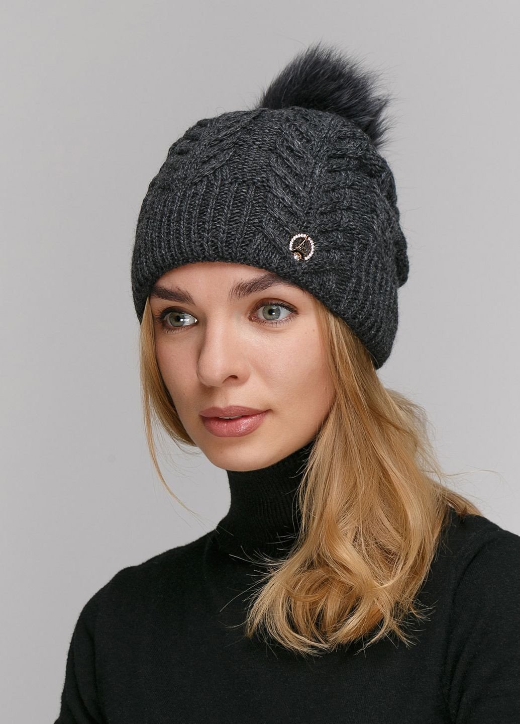 Зимова жіноча тепла шапка на флісовій підкладці 550547 Merlini (249643179)