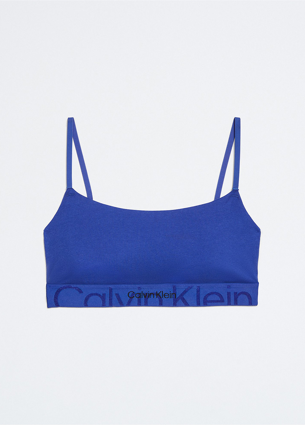 Синий топ бюстгальтер Calvin Klein без косточек трикотаж, хлопок