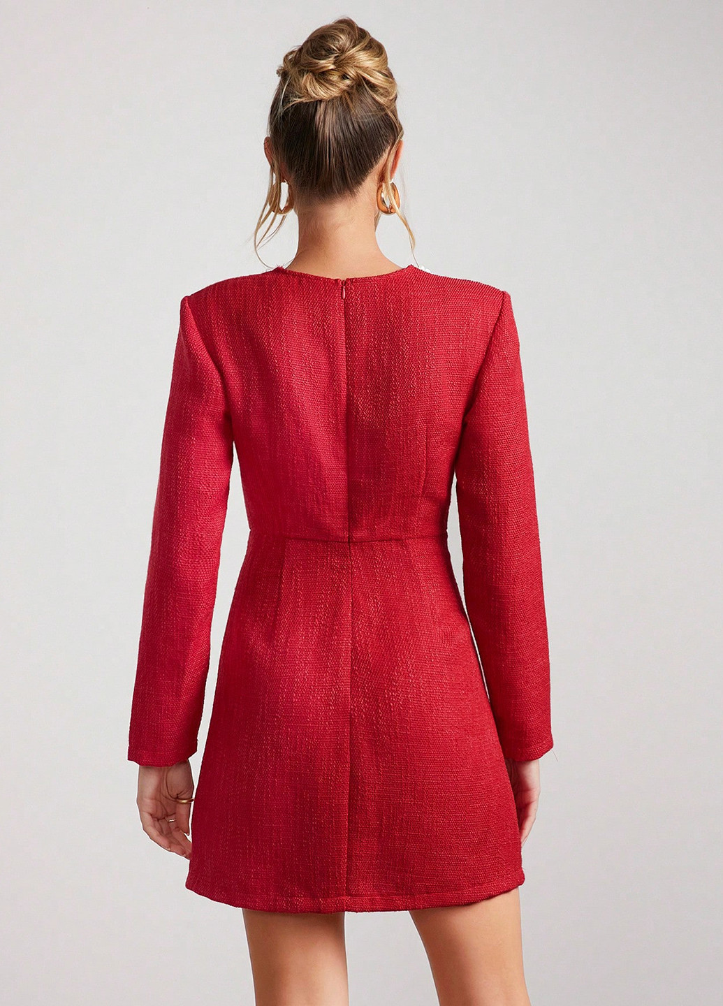 Красное кэжуал платье SHEIN однотонное