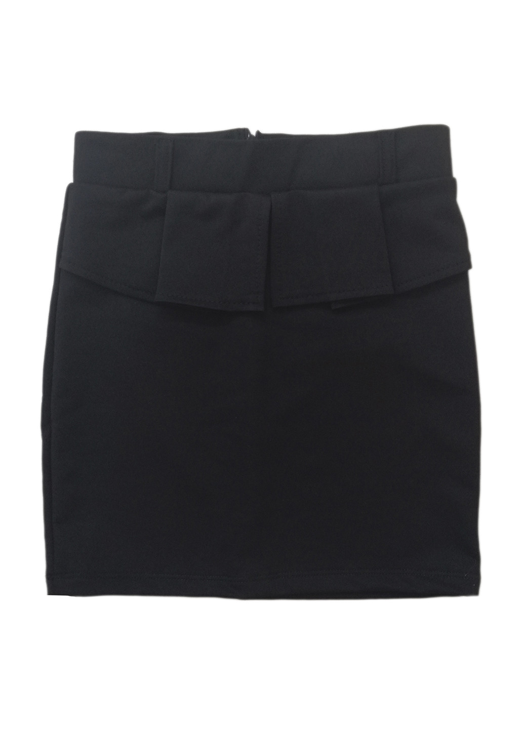 Черная офисная однотонная юбка AV Style мини