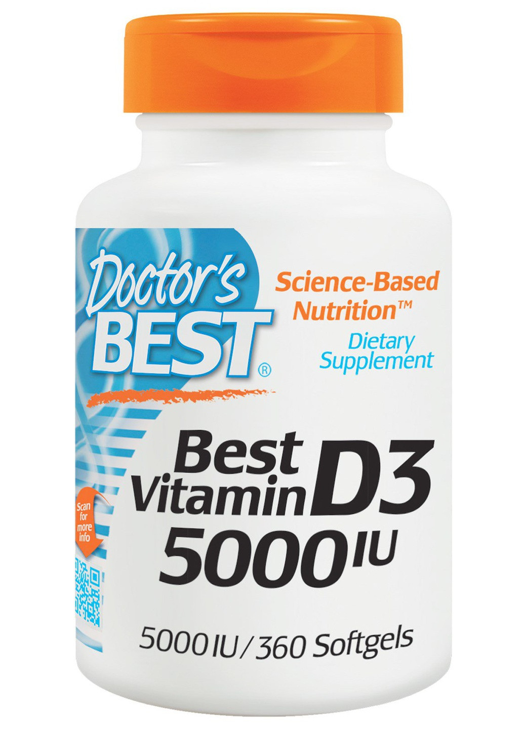 Витамин D3 5000IU,, 360 желатиновых капсул Doctor's Best (228292842)