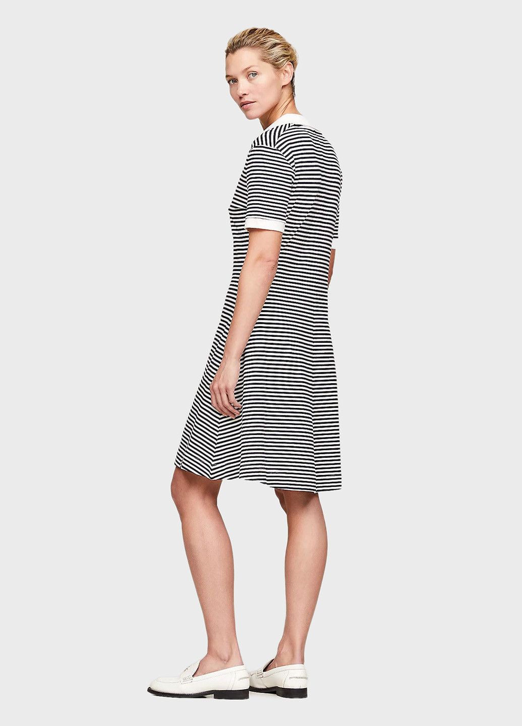 Чорно-білий кежуал сукня поло Tommy Hilfiger в смужку