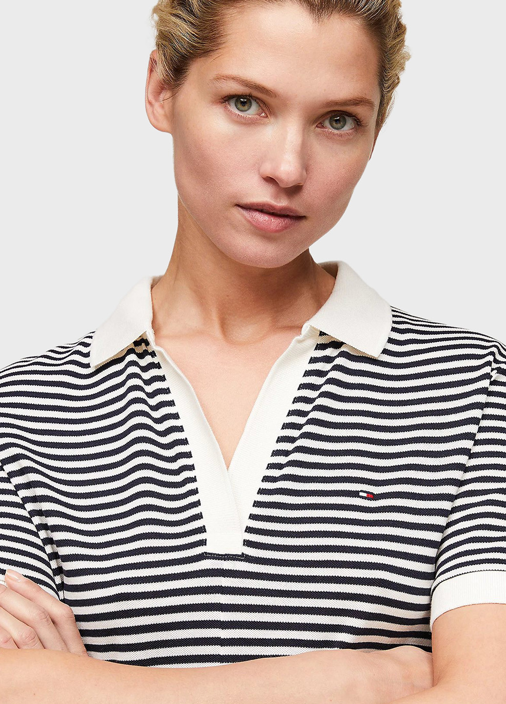 Чорно-білий кежуал сукня поло Tommy Hilfiger в смужку