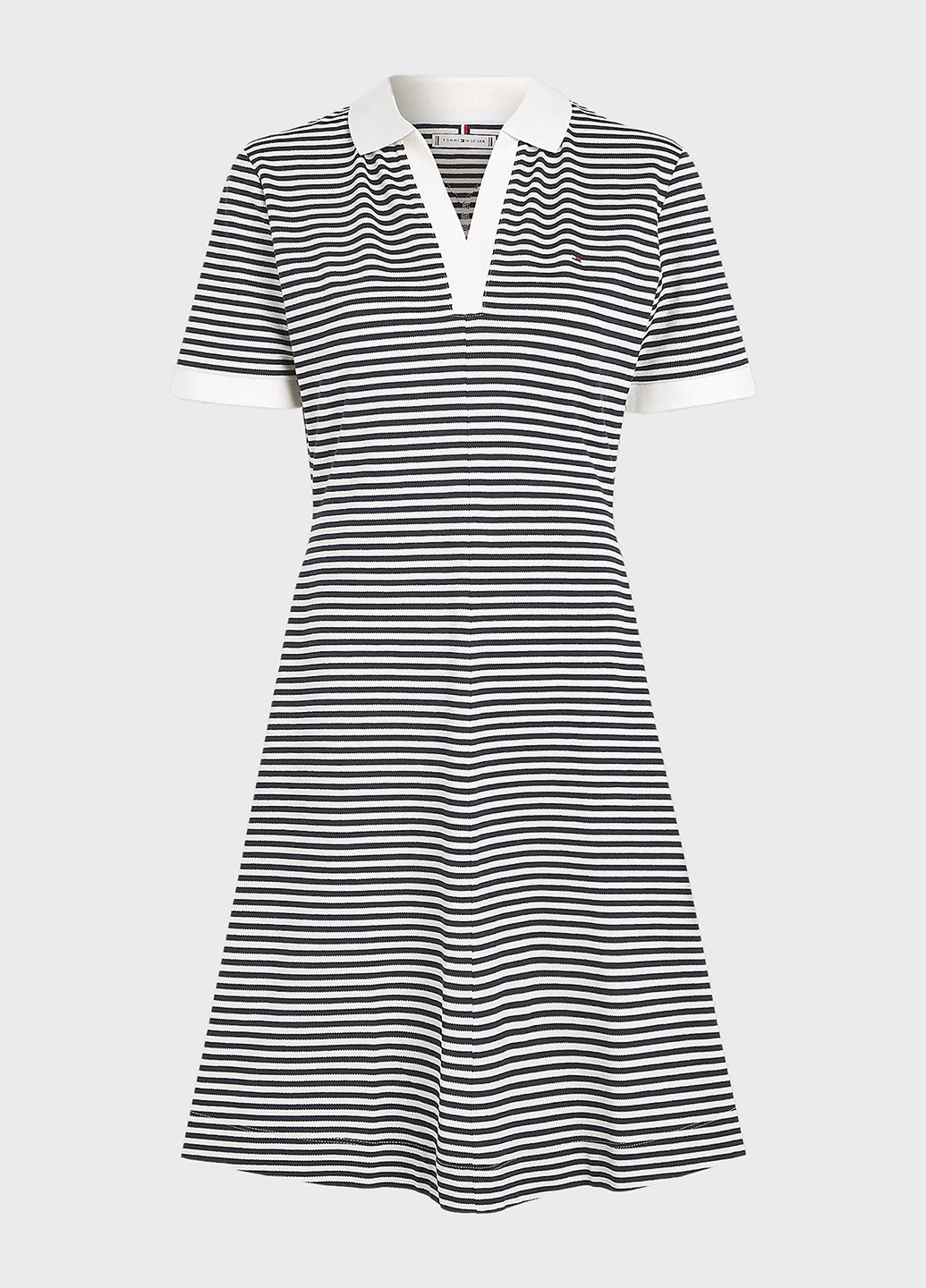 Чорно-білий кежуал сукня поло Tommy Hilfiger в смужку