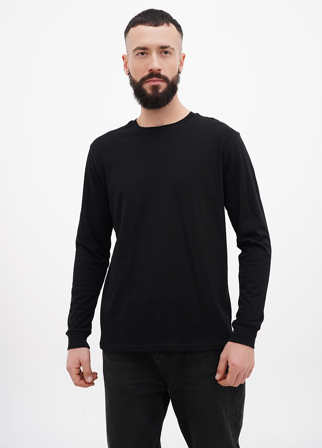 Лонгслів Boohoo однотонний чорний кежуали бавовна