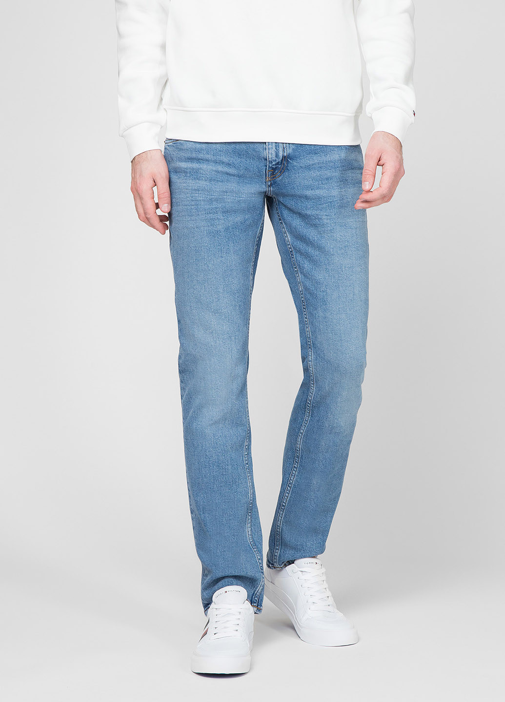 Темно-голубые демисезонные прямые джинсы Tommy Hilfiger