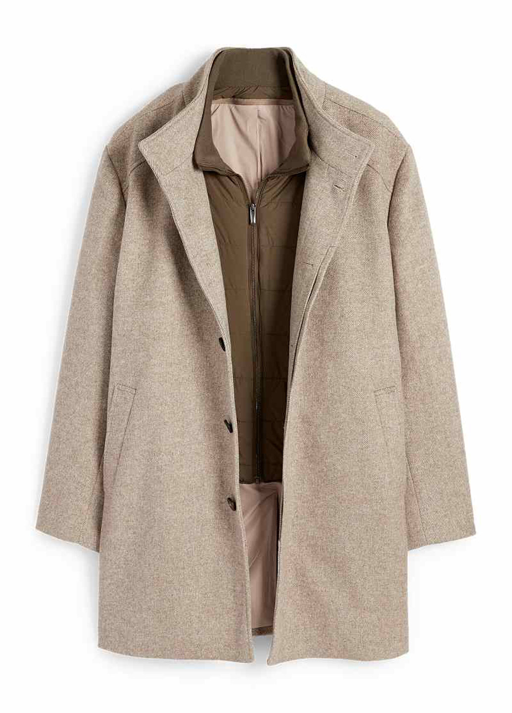 Бежевое демисезонное Пальто однобортное C&A