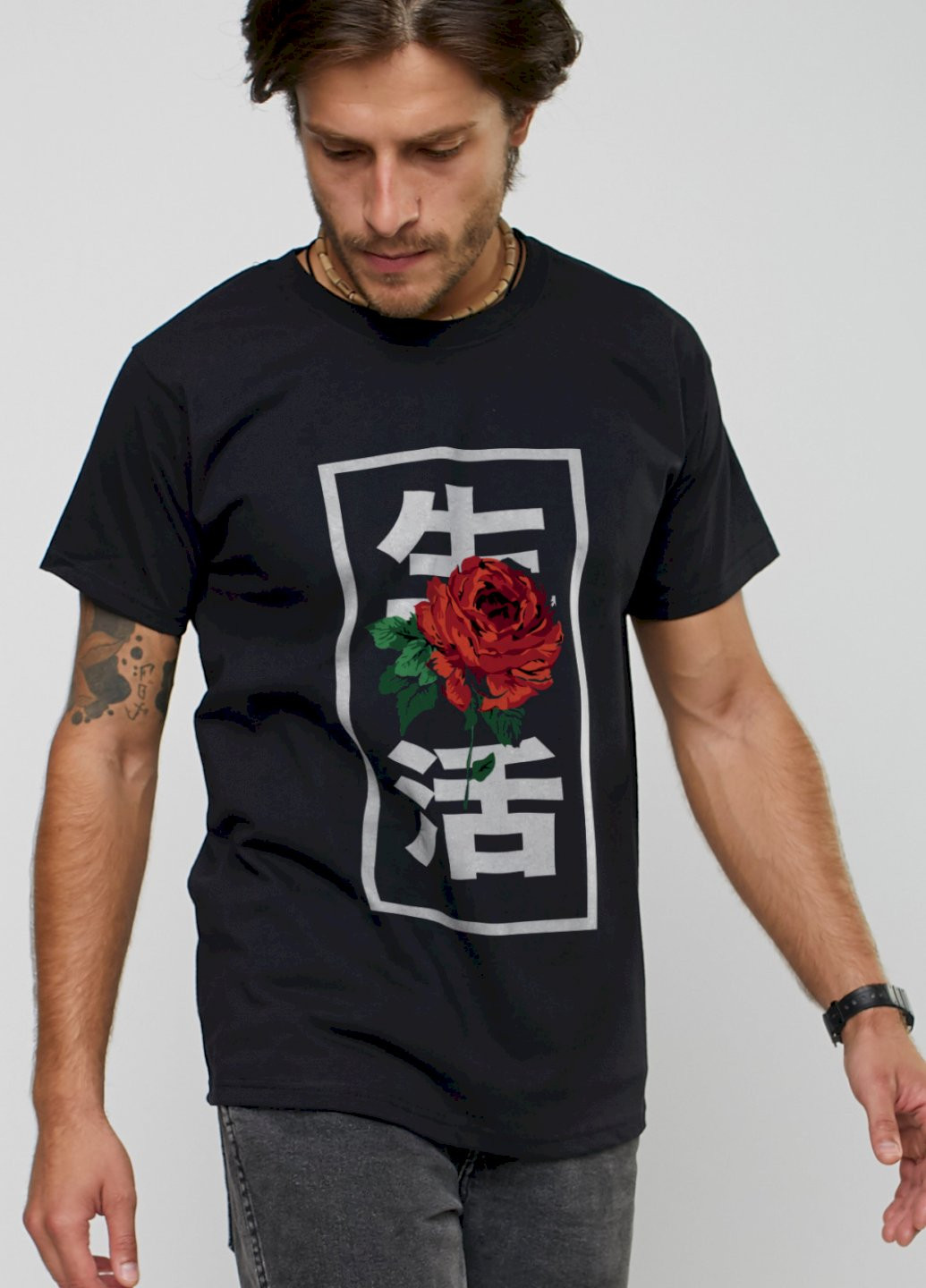 Чорна футболка чоловіча YAPPI