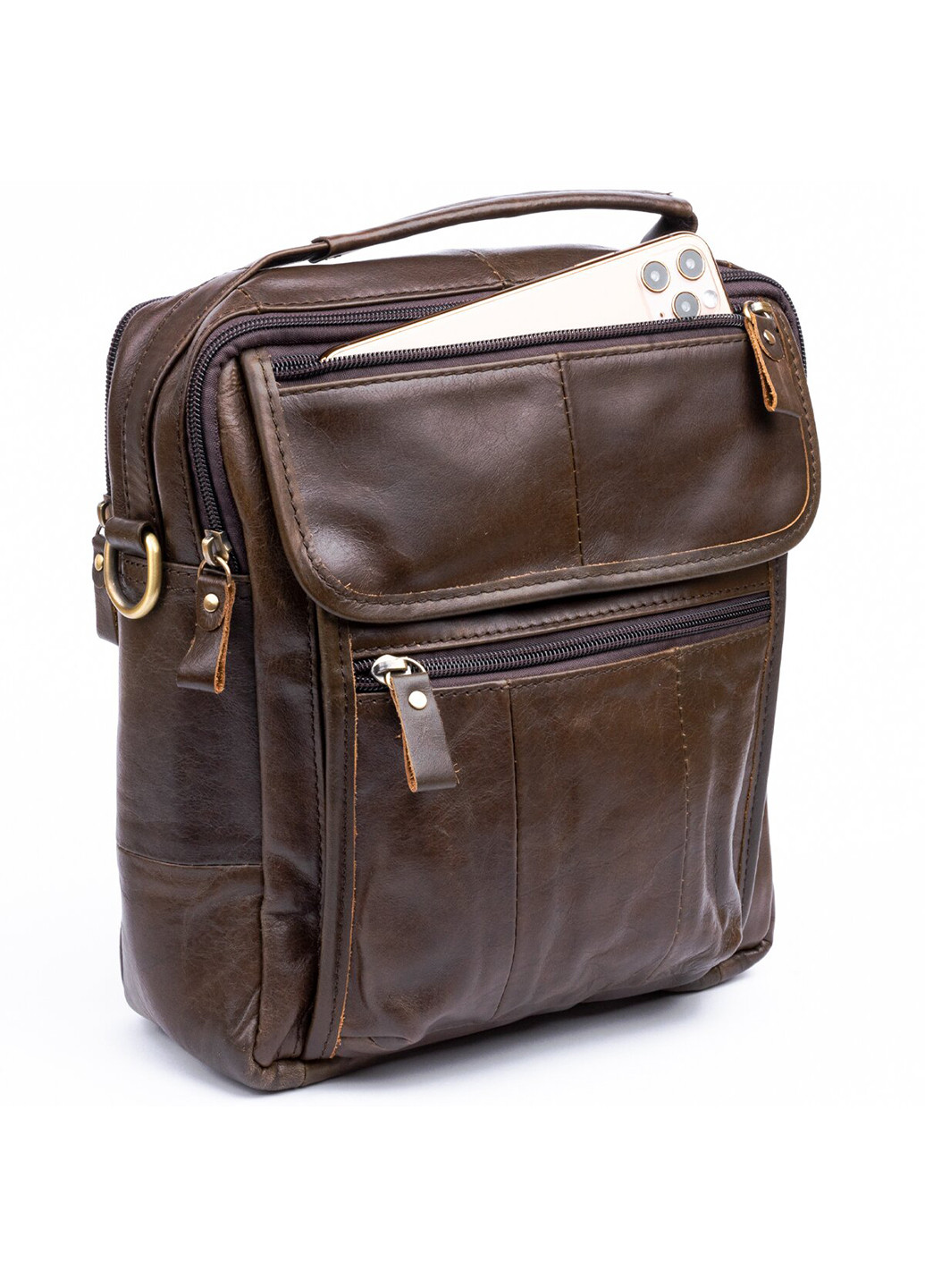Чоловіча шкіряна сумка 24х25х6,5 см Vintage (229461241)
